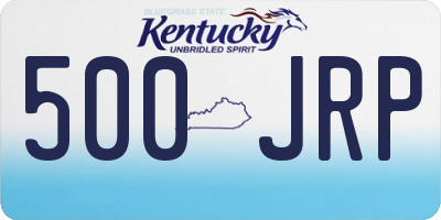 KY license plate 500JRP