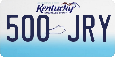 KY license plate 500JRY