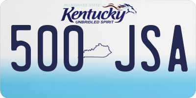 KY license plate 500JSA
