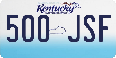 KY license plate 500JSF