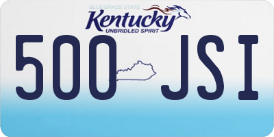 KY license plate 500JSI