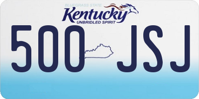 KY license plate 500JSJ