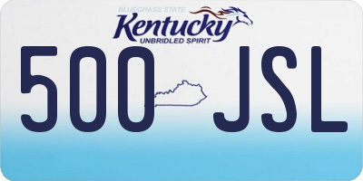 KY license plate 500JSL