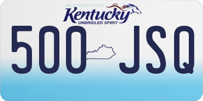 KY license plate 500JSQ