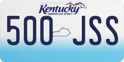 KY license plate 500JSS