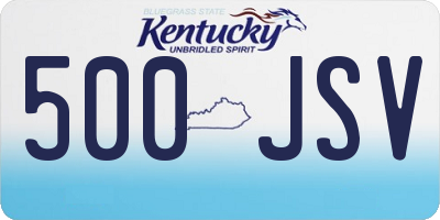 KY license plate 500JSV