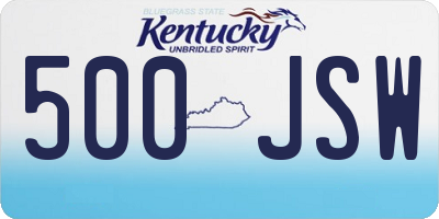 KY license plate 500JSW
