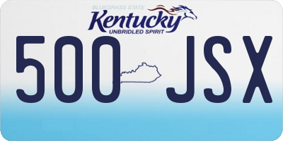 KY license plate 500JSX