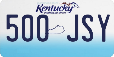 KY license plate 500JSY