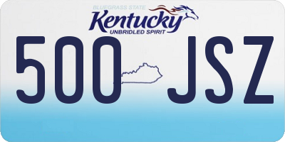 KY license plate 500JSZ