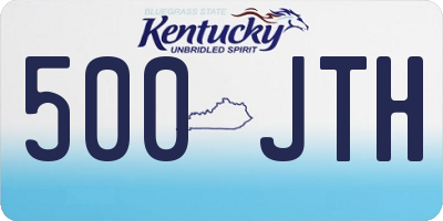 KY license plate 500JTH