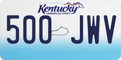 KY license plate 500JWV