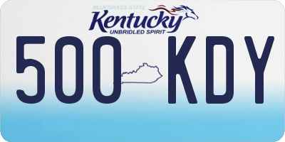 KY license plate 500KDY