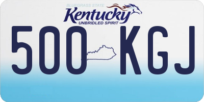 KY license plate 500KGJ