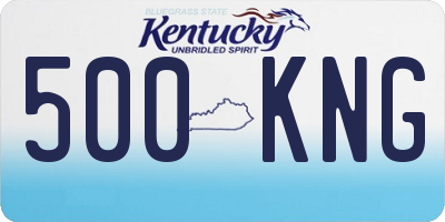 KY license plate 500KNG