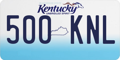 KY license plate 500KNL