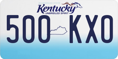 KY license plate 500KXO