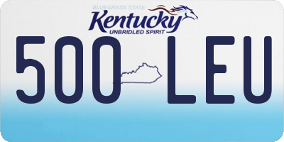 KY license plate 500LEU