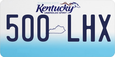 KY license plate 500LHX
