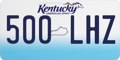 KY license plate 500LHZ