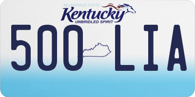 KY license plate 500LIA