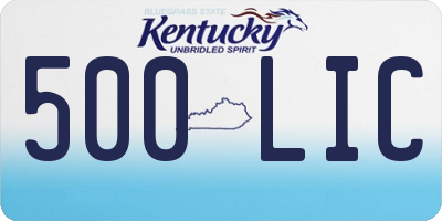 KY license plate 500LIC