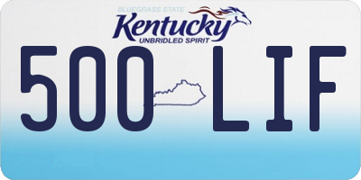 KY license plate 500LIF