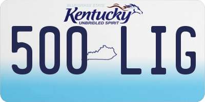 KY license plate 500LIG