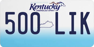 KY license plate 500LIK
