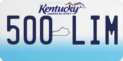 KY license plate 500LIM