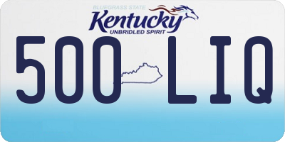 KY license plate 500LIQ