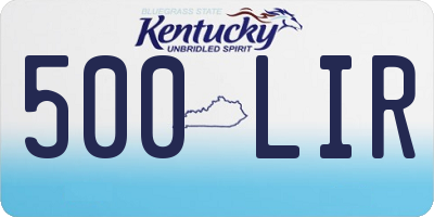 KY license plate 500LIR