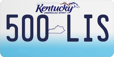 KY license plate 500LIS