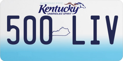 KY license plate 500LIV