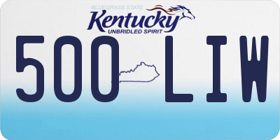 KY license plate 500LIW