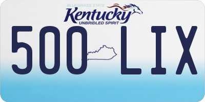 KY license plate 500LIX
