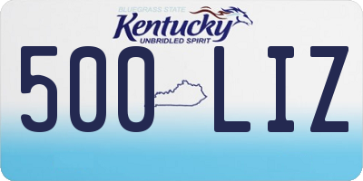 KY license plate 500LIZ