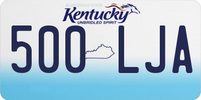 KY license plate 500LJA