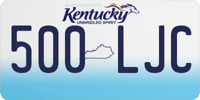 KY license plate 500LJC