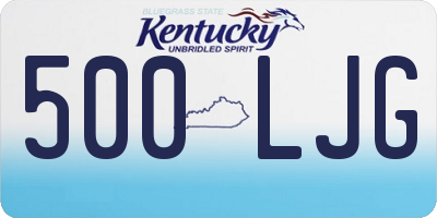 KY license plate 500LJG
