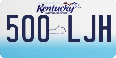KY license plate 500LJH