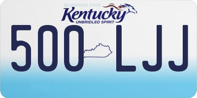 KY license plate 500LJJ