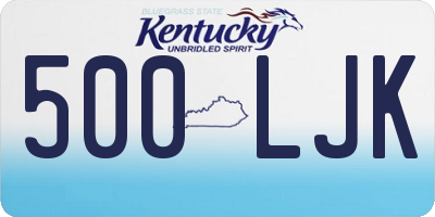 KY license plate 500LJK