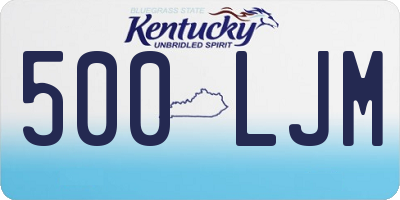 KY license plate 500LJM