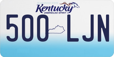 KY license plate 500LJN