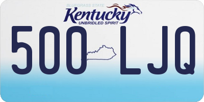 KY license plate 500LJQ