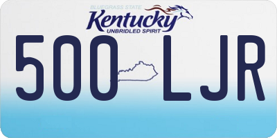 KY license plate 500LJR