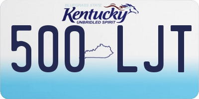 KY license plate 500LJT
