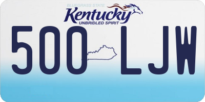 KY license plate 500LJW