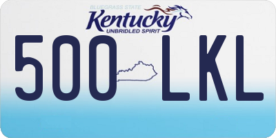 KY license plate 500LKL